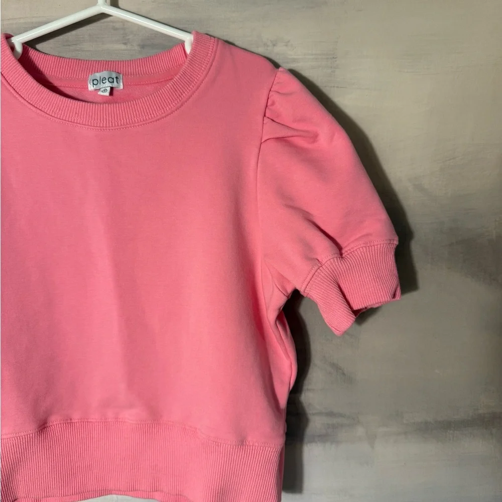 Girls Pink Puff Short Sleeve‎ Sweatshirt Top